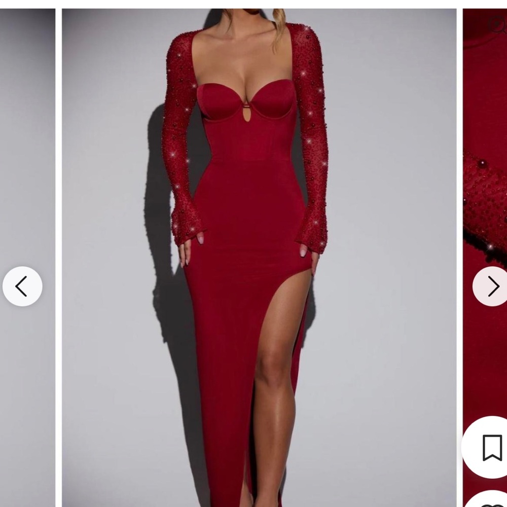 Oh Polly Red Long Sleeve Dress